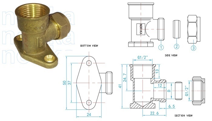 Compression FI Wallplate Elbow